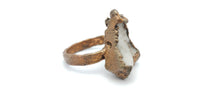 Load image into Gallery viewer, Copper Quarts Cluster Triangle Ring