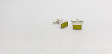 Load image into Gallery viewer, Silver Moss Cufflinks