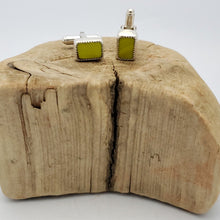 Load image into Gallery viewer, Silver Moss Cufflinks