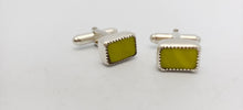 Load image into Gallery viewer, Silver Moss Cufflinks
