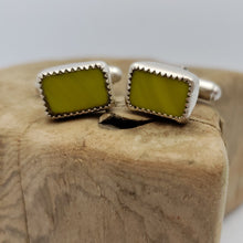 Load image into Gallery viewer, Silver Moss Cufflinks