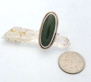 Jade Oval Serrated - Ring