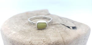 Peridot Square Ring