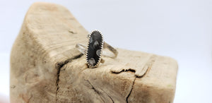 Snowflake Obsidian Helix Ring