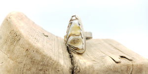 Obtuse Banded Travertine Ring