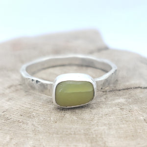 Peridot Square Ring