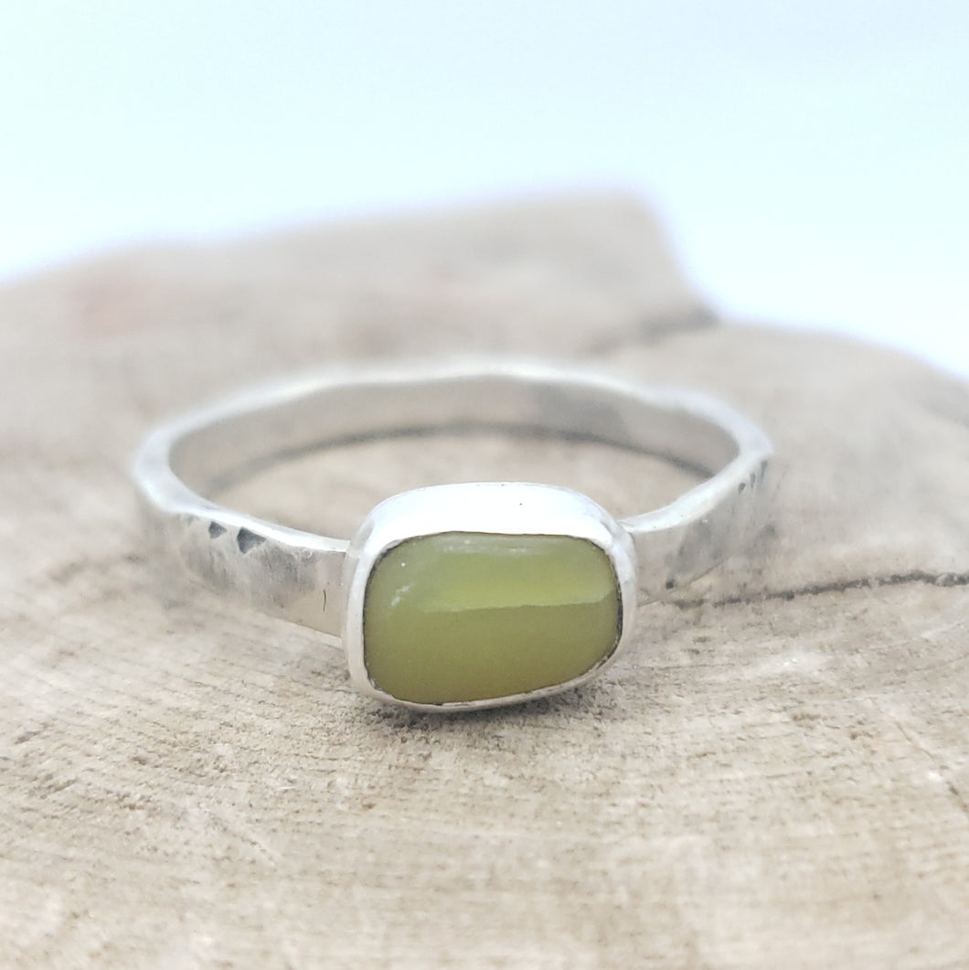 Peridot Square Ring