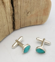 Load image into Gallery viewer, Sleeping Beauty Turquoise Cufflinks
