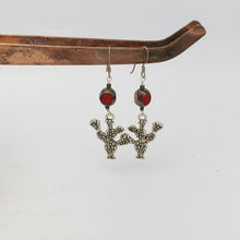 Load image into Gallery viewer, Red Cactus Earrings
