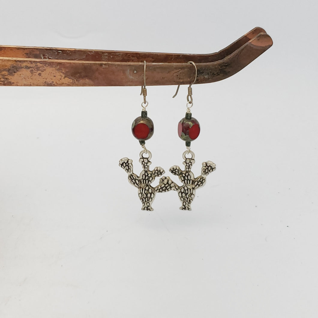 Red Cactus Earrings