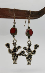 Red Cactus Earrings