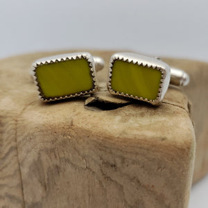 Silver Moss Cufflinks