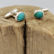 Load image into Gallery viewer, Sleeping Beauty Turquoise Cufflinks
