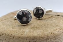 Load image into Gallery viewer, Snowflake Obsidian Cufflinks
