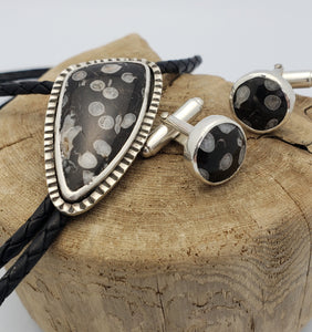 Snowflake Obsidian Bolo Tie